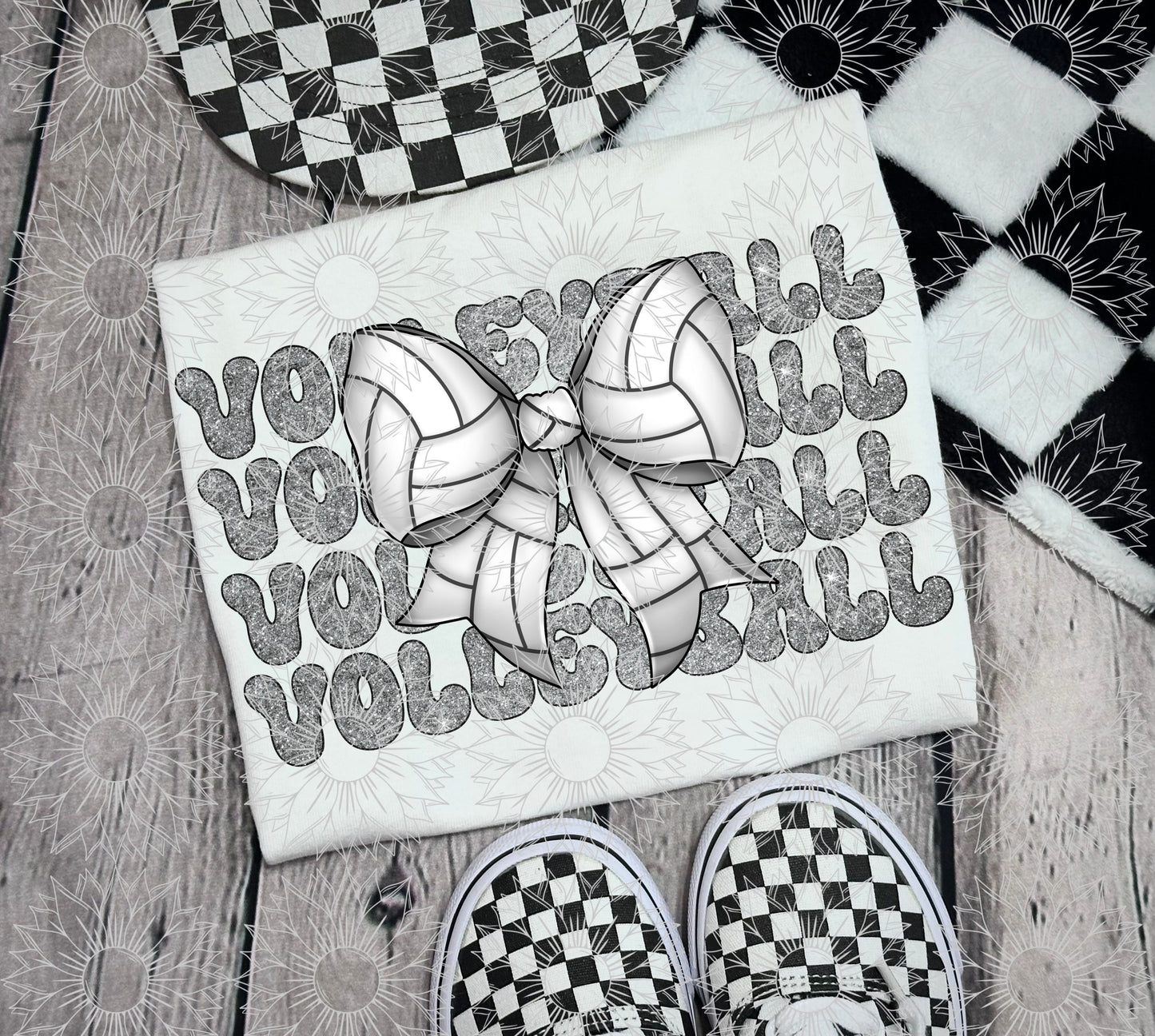 Volleyball Stacked Glitter