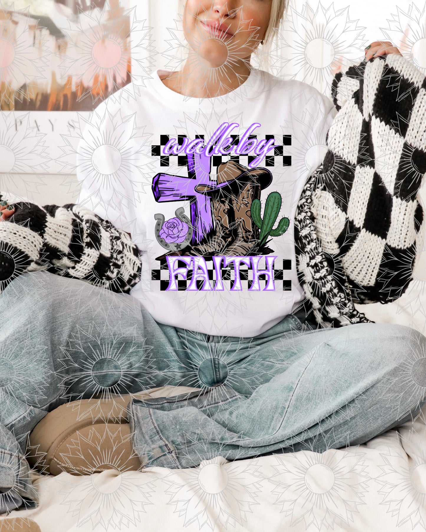 Walk By Faith Purple Checkered