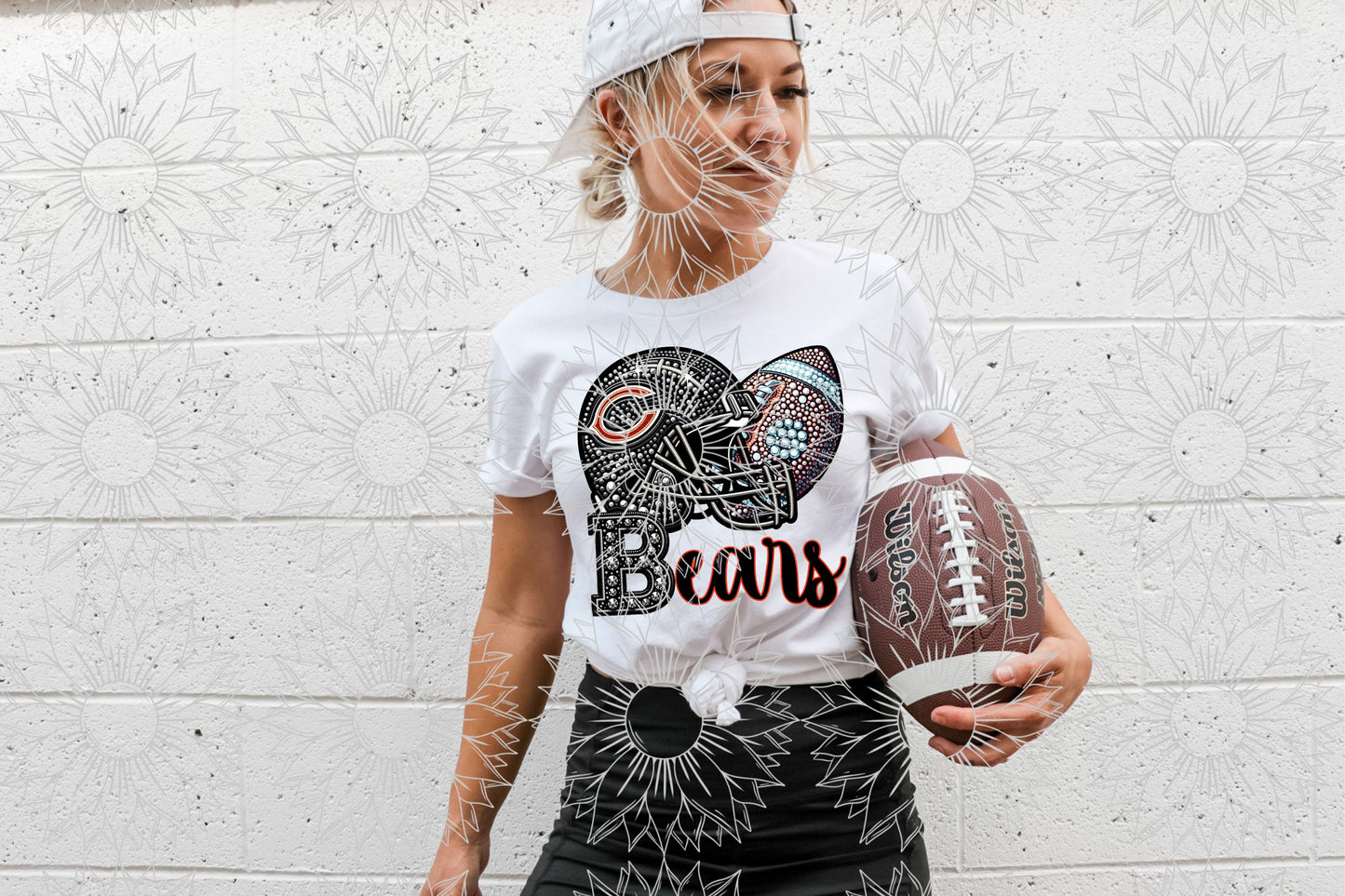 CB Rhinestone Football Helmet