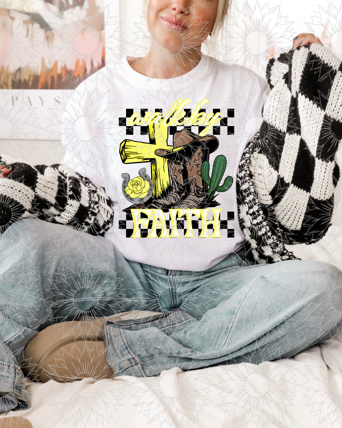 Walk By Faith Yellow Checkered