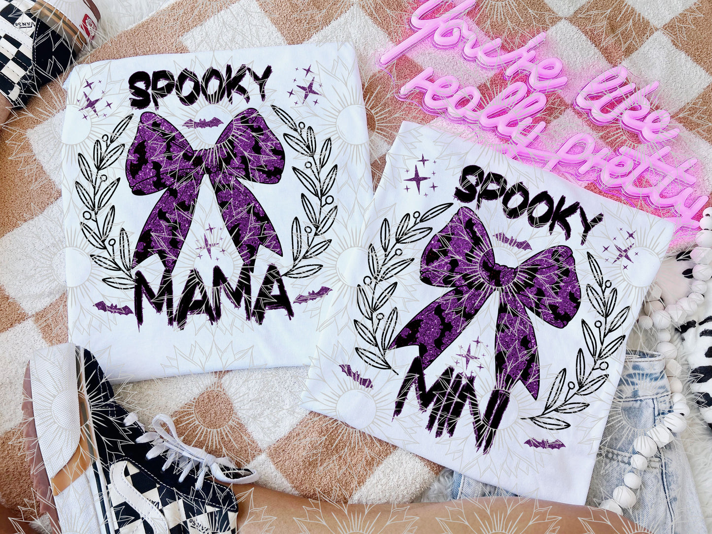 Spooky Mama/Mini Purple Glitter