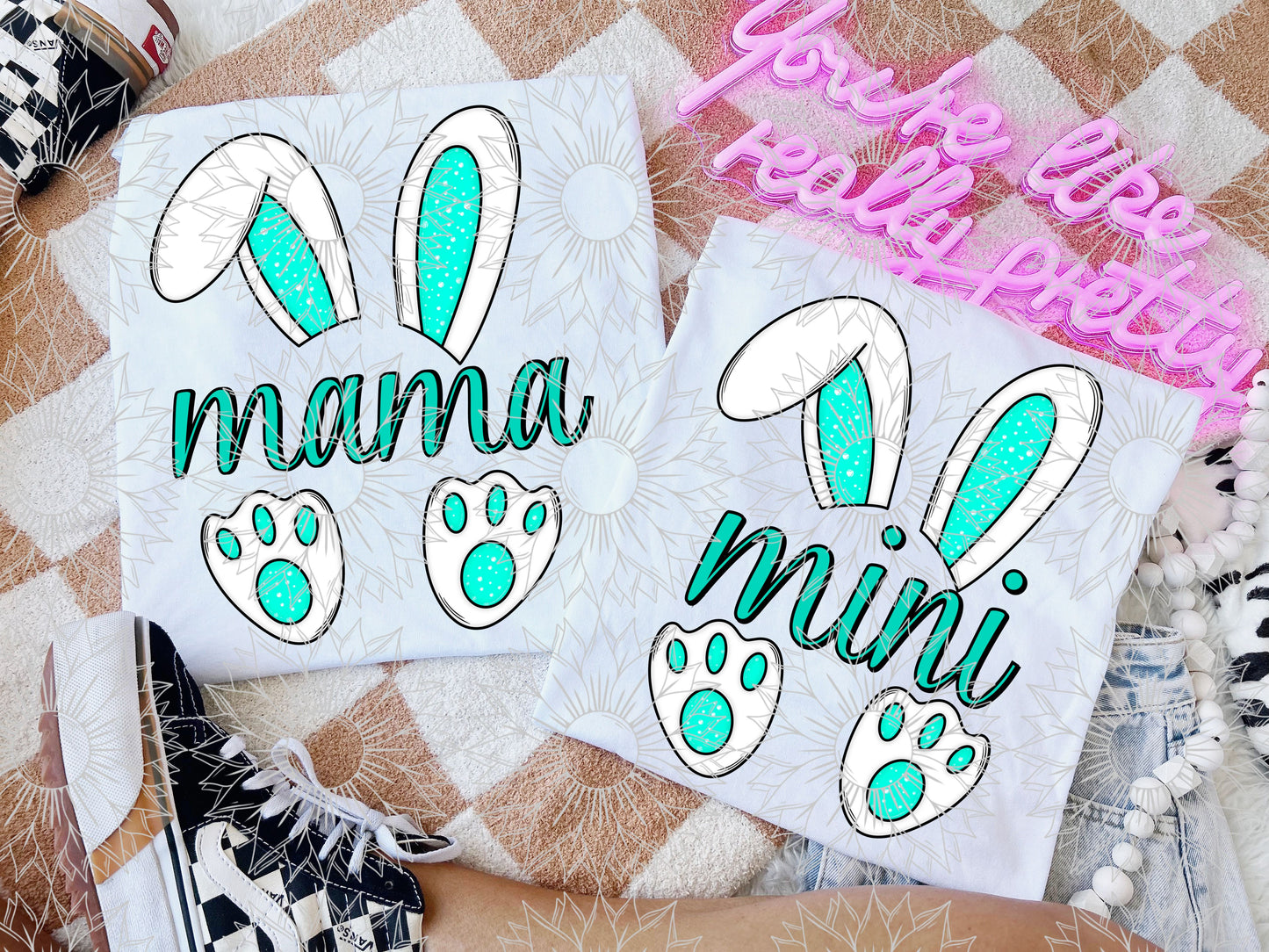 Bunny Mama & Mini Turquoise