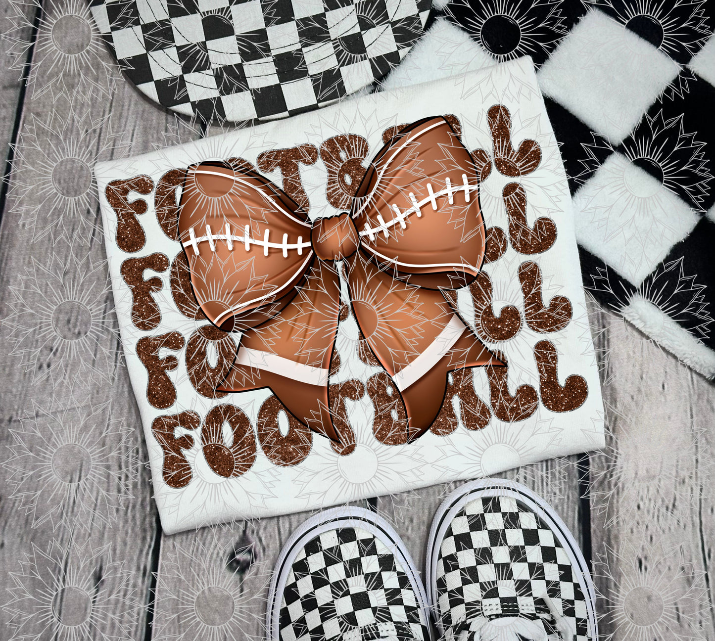 Football Stacked Glitter