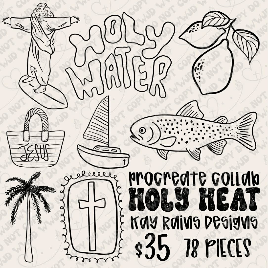 Holy Heat Procreate Stamp Collab (Outlines Included)