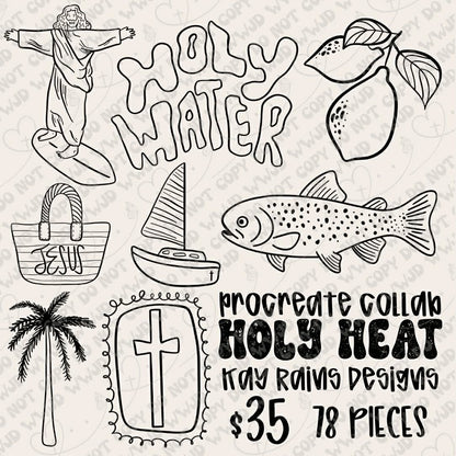 Holy Heat Procreate Stamp Collab (Outlines Included)