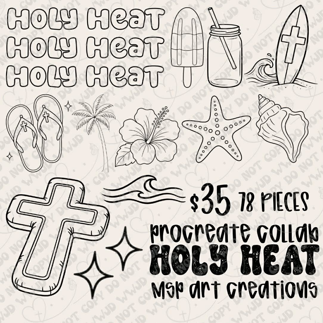 Holy Heat Procreate Stamp Collab (Outlines Included)