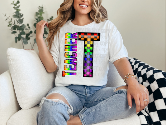 School Grades Rainbow Checkered