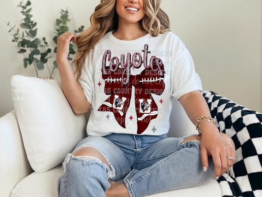 Uvalde Coyotes Football Ribbon Bow