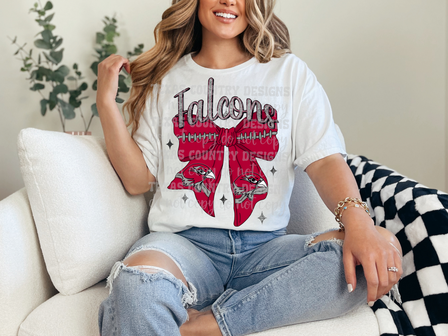 John Paul Stevens Falcons Football Ribbon Bow