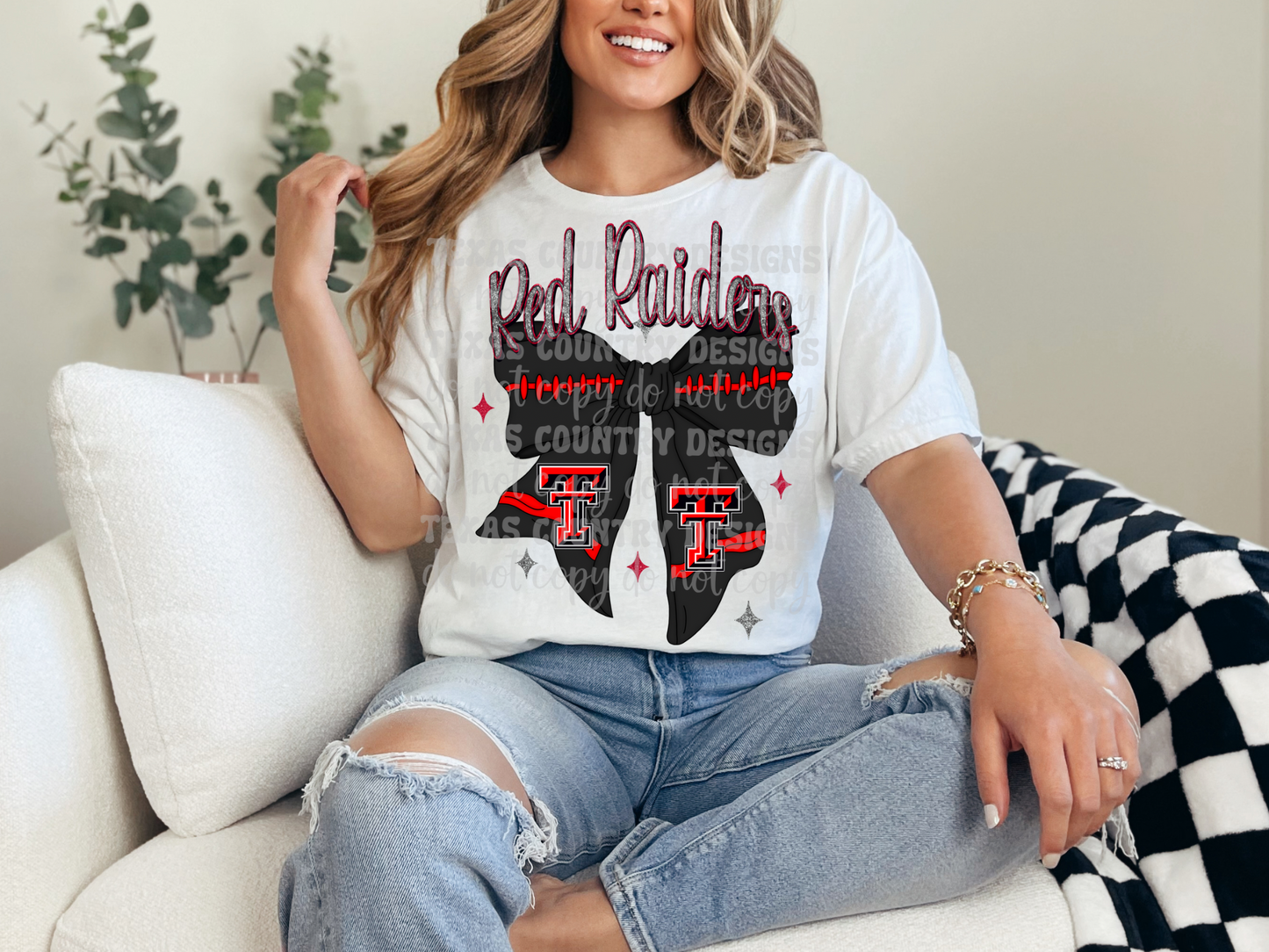 TTRR Football Ribbon Bow