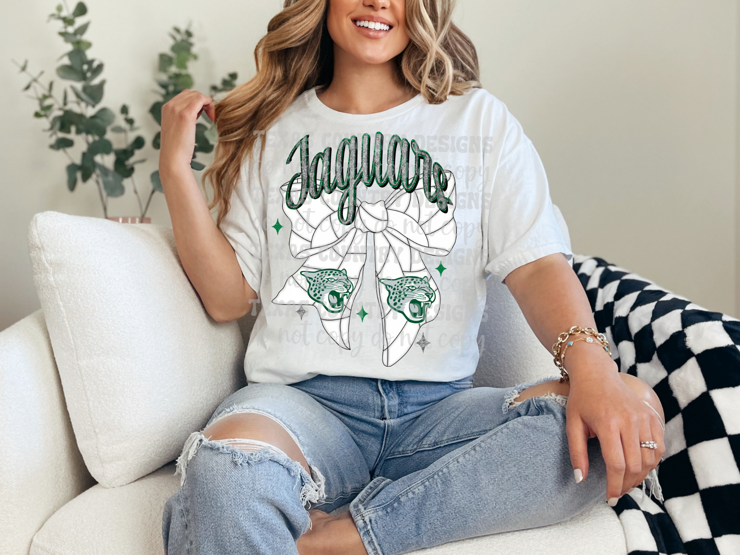 Jordan Jaguars Volleyball Ribbon Bow