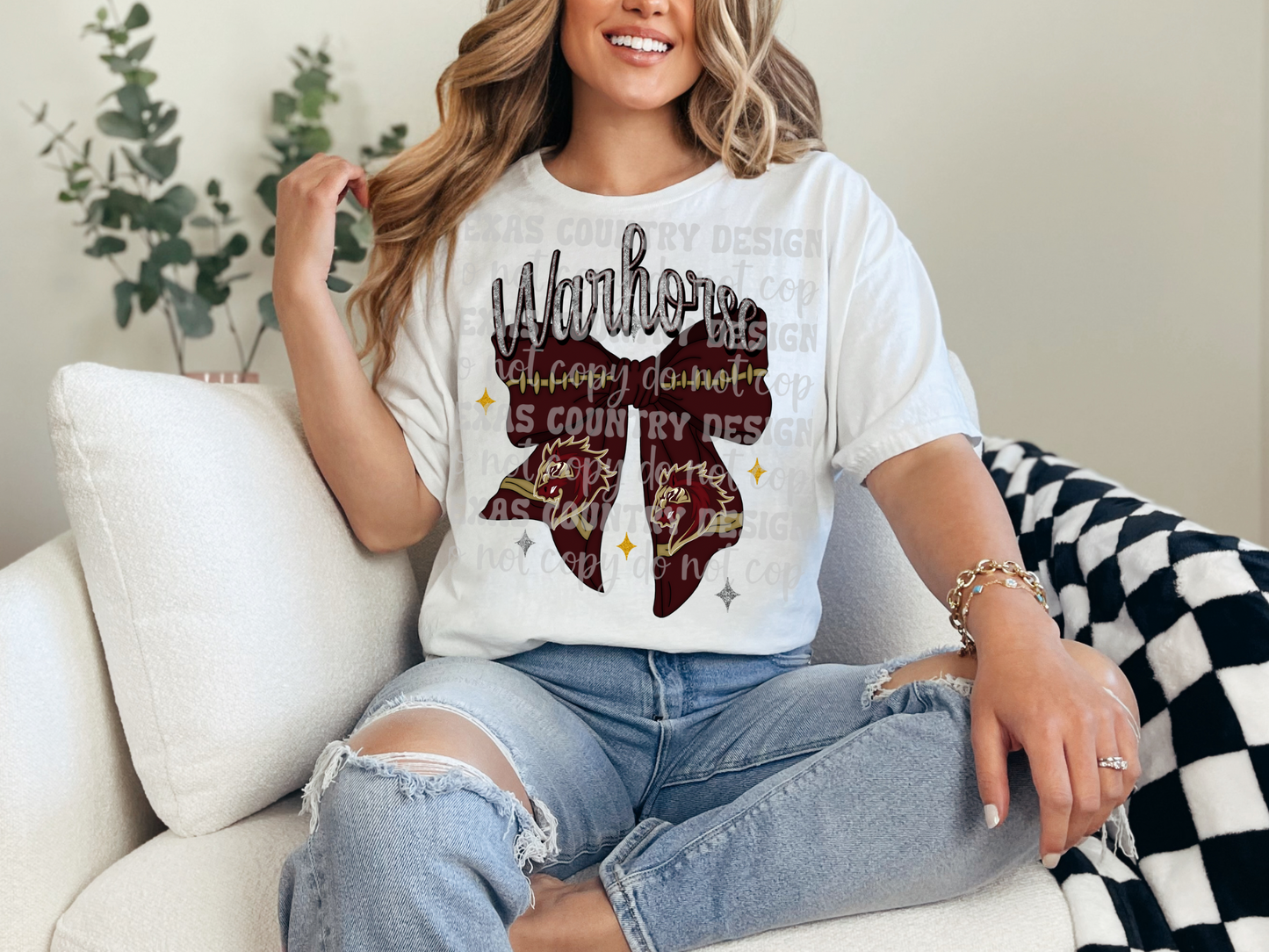 Devine Warhorse Football Ribbon Bow