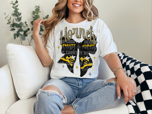 EC Hornets Football Ribbon Bow