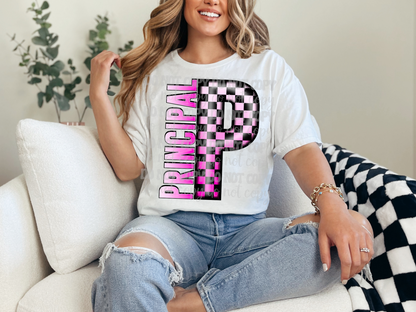 School Grades Pink Checkered