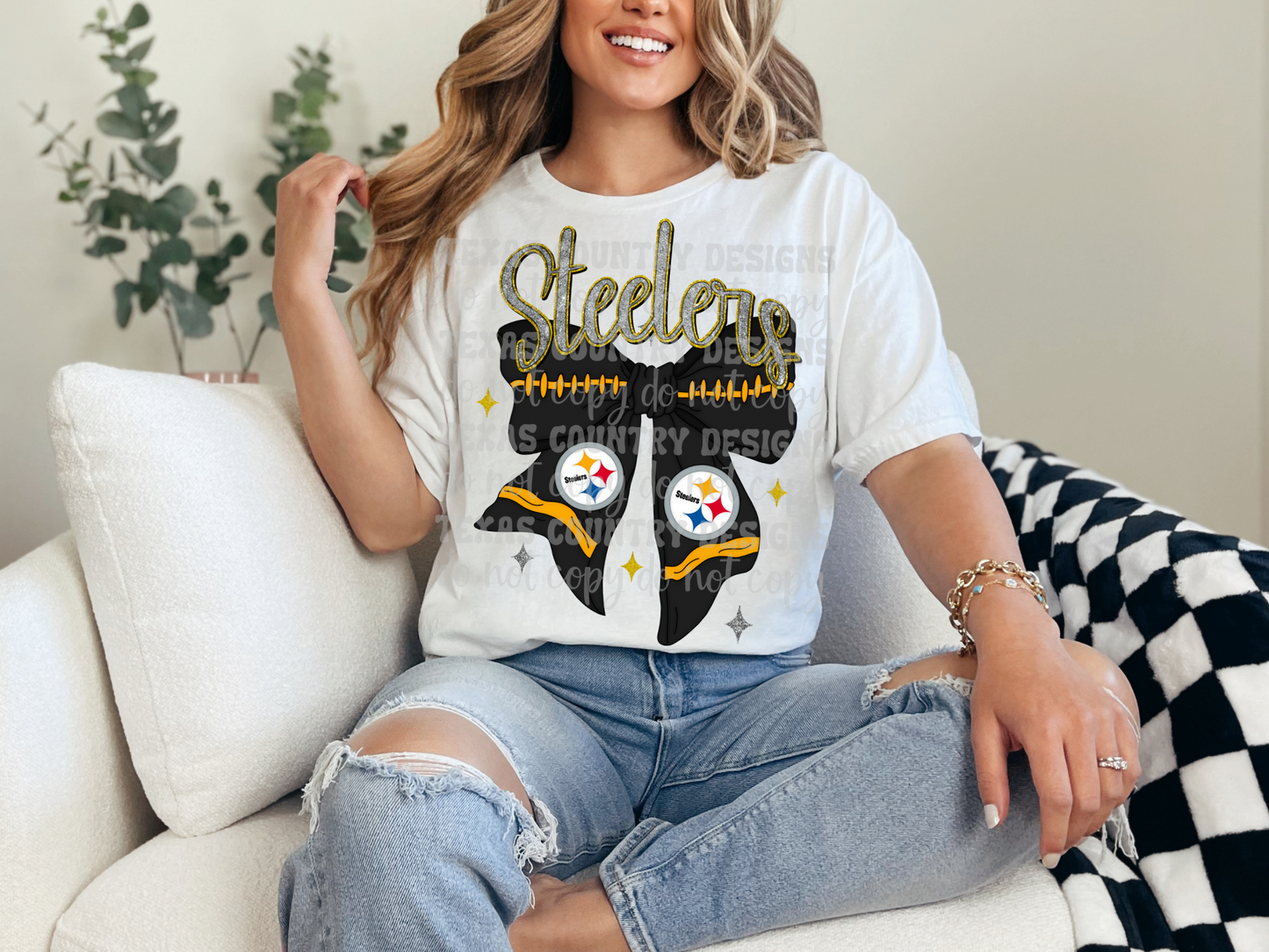 Custom Football Ribbon Bow