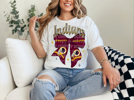 Harlandale Indians Football Ribbon Bow