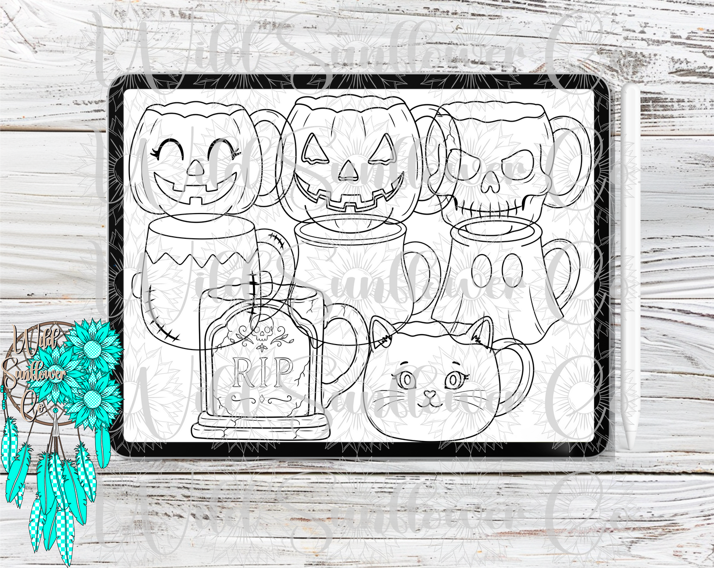 Halloween Mugs Procreate Stamp Set