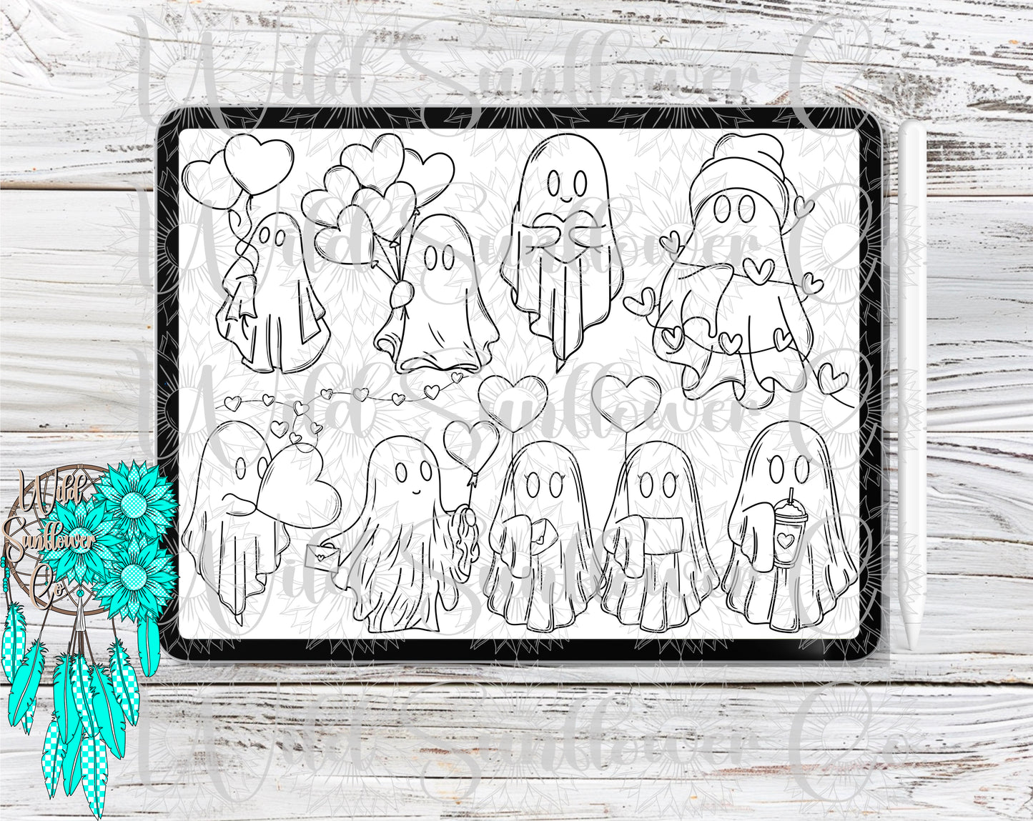 Valentine’s Ghostie’s Procreate Stamps