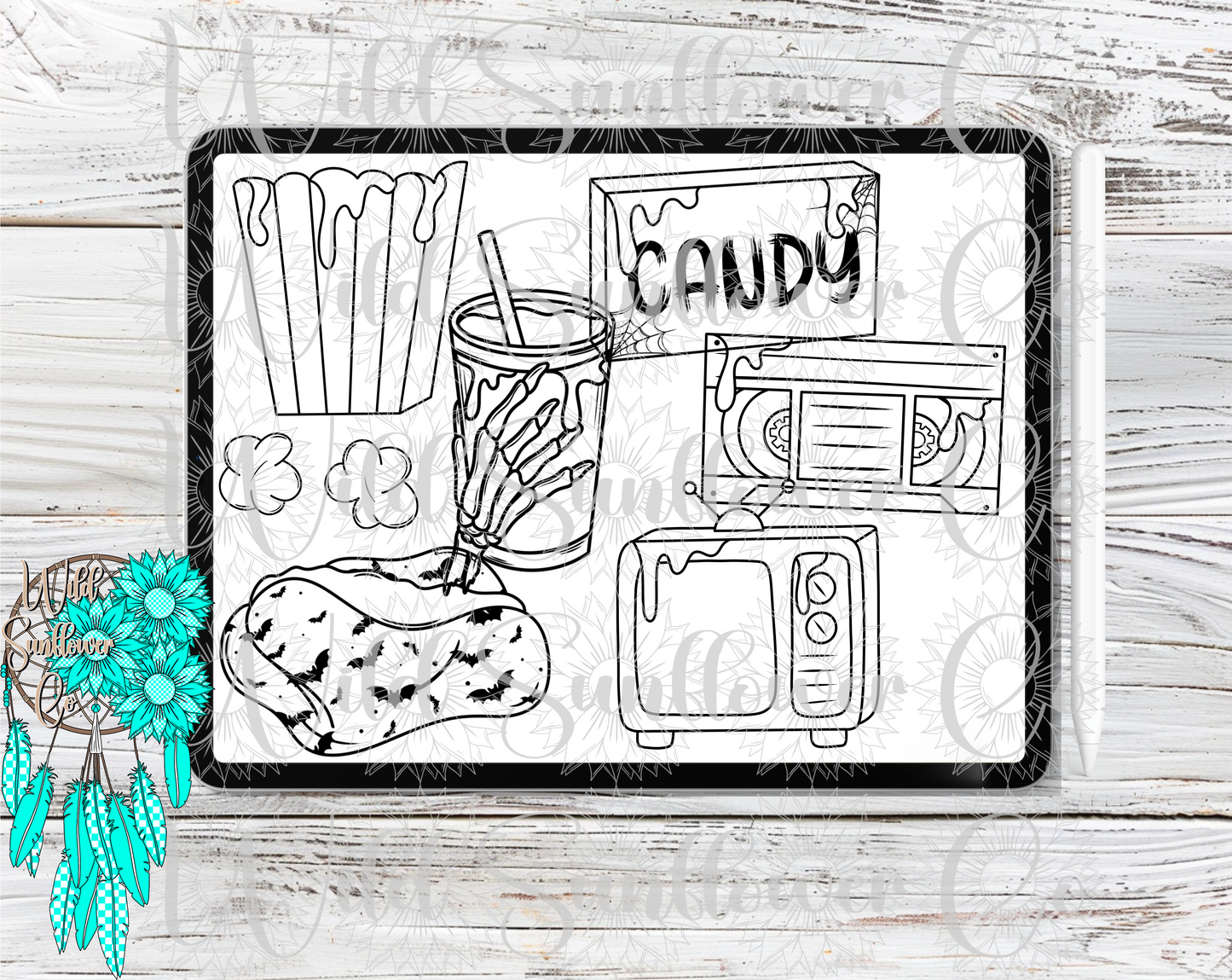 Spooky Movie Procreate Stamp Set