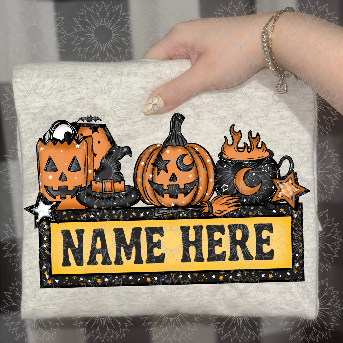 Halloween Jack O Lantern Name Plate