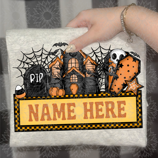 Halloween Haunted House Name Plate