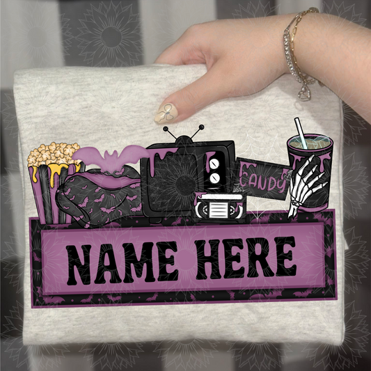 Spooky Movie Name Plate Purple