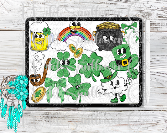 Saint Patrick’s Day Retro Character Clipart Set