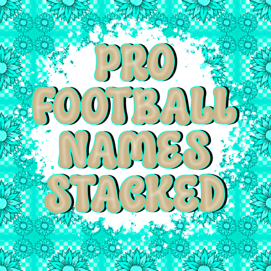 Pro Football Stacked Mascot Names
