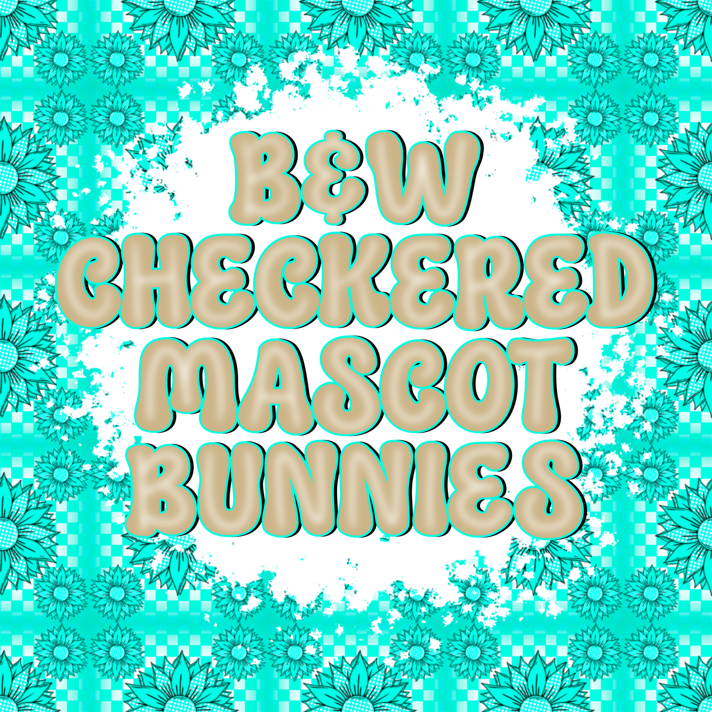 B&W Checkered Mascot Bunnies Bundle