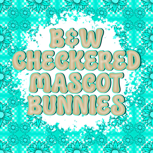 B&W Checkered Mascot Bunnies Bundle