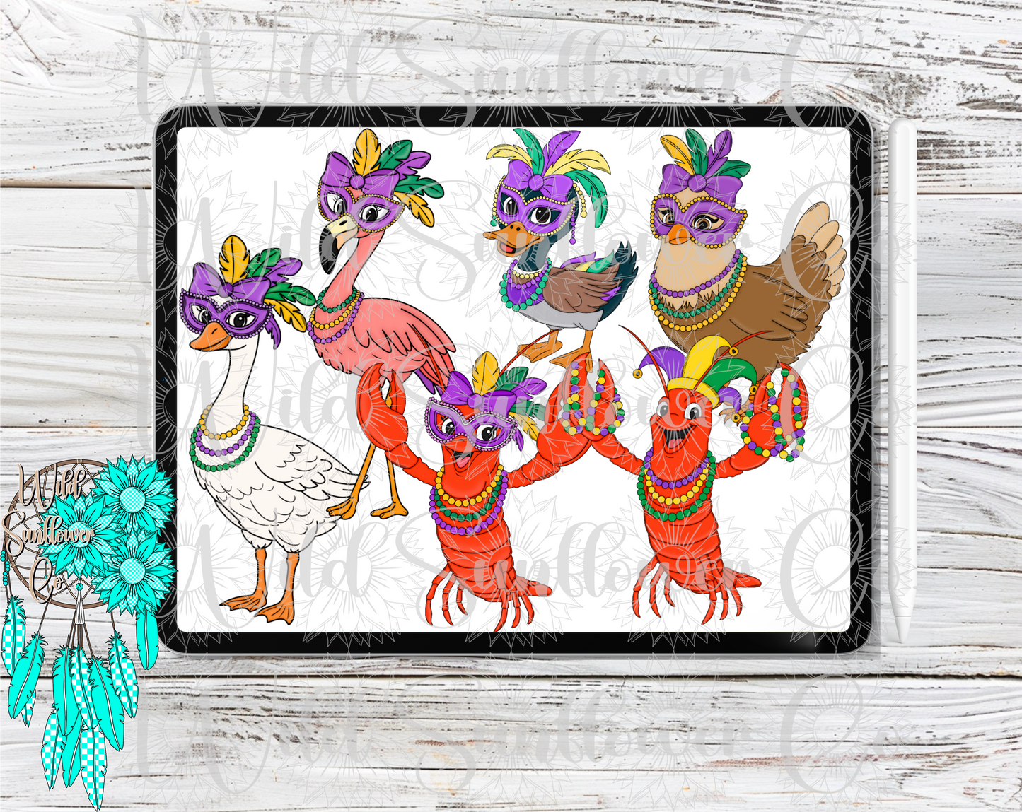 Mardi Gras Animals Clipart Set