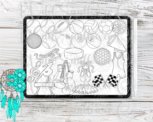 Sports Procreate Stamps