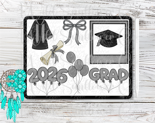 Gray Graduation Clipart Set