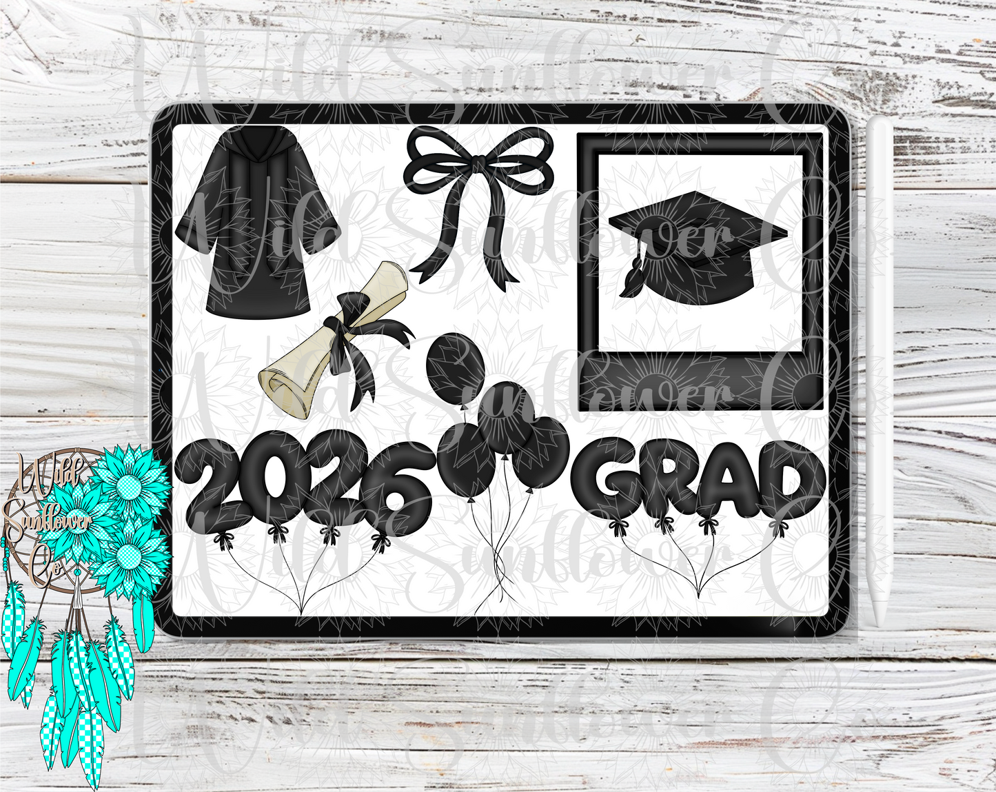 Black Graduation Clipart Set