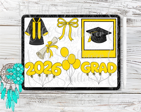 Yellow Graduation Clipart Set