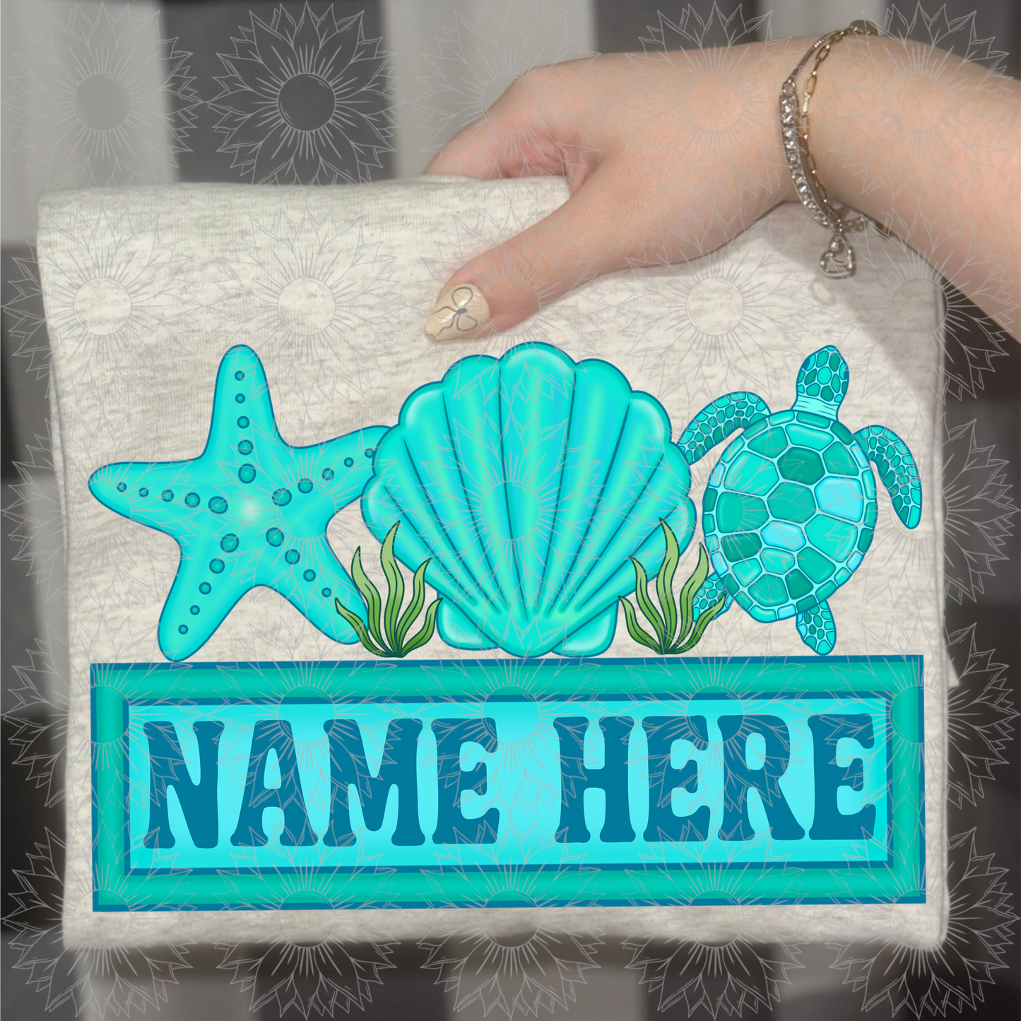 Sea Name Plate Blue