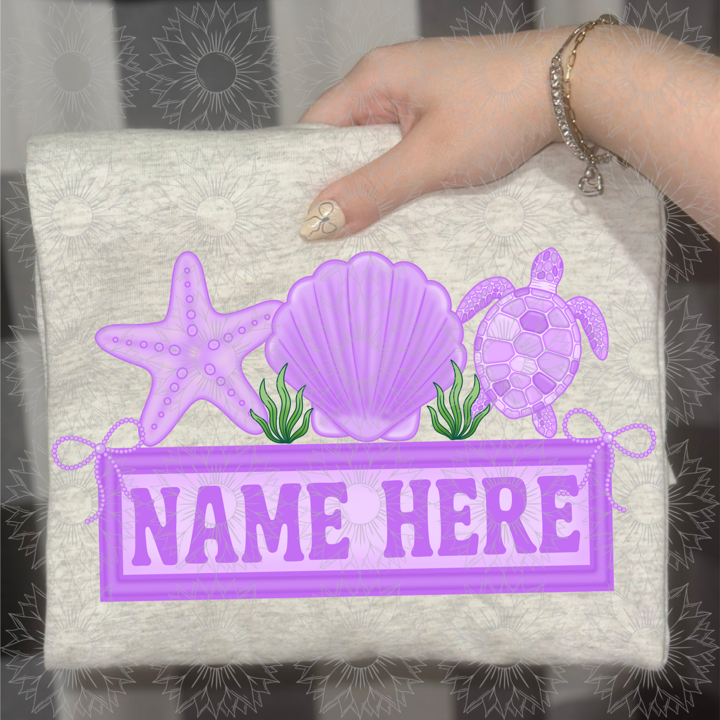 Sea Bow Name Plate Purple