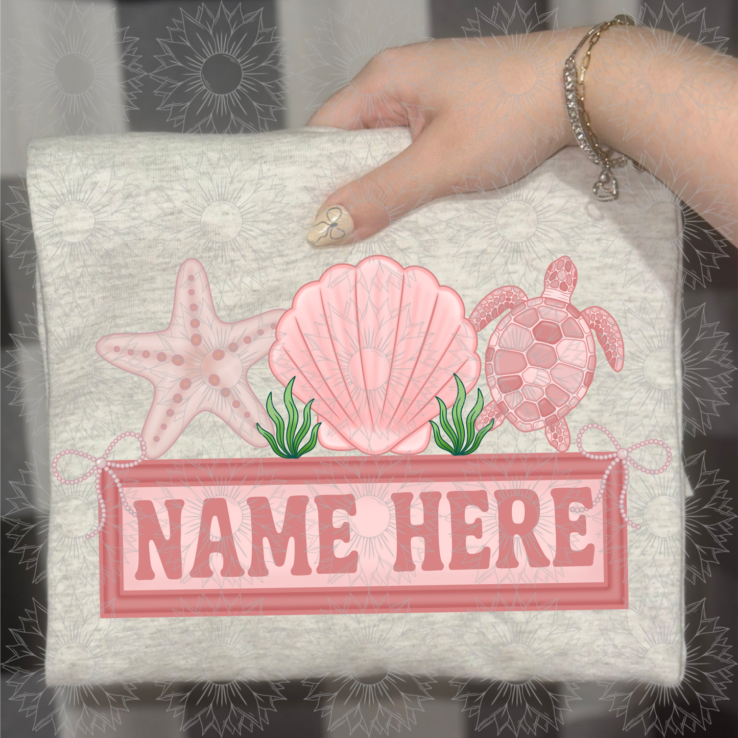 Sea Bow Name Plate Pink