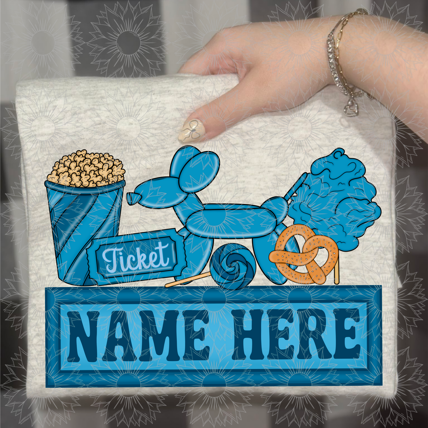 Carnival Name Plate Blue