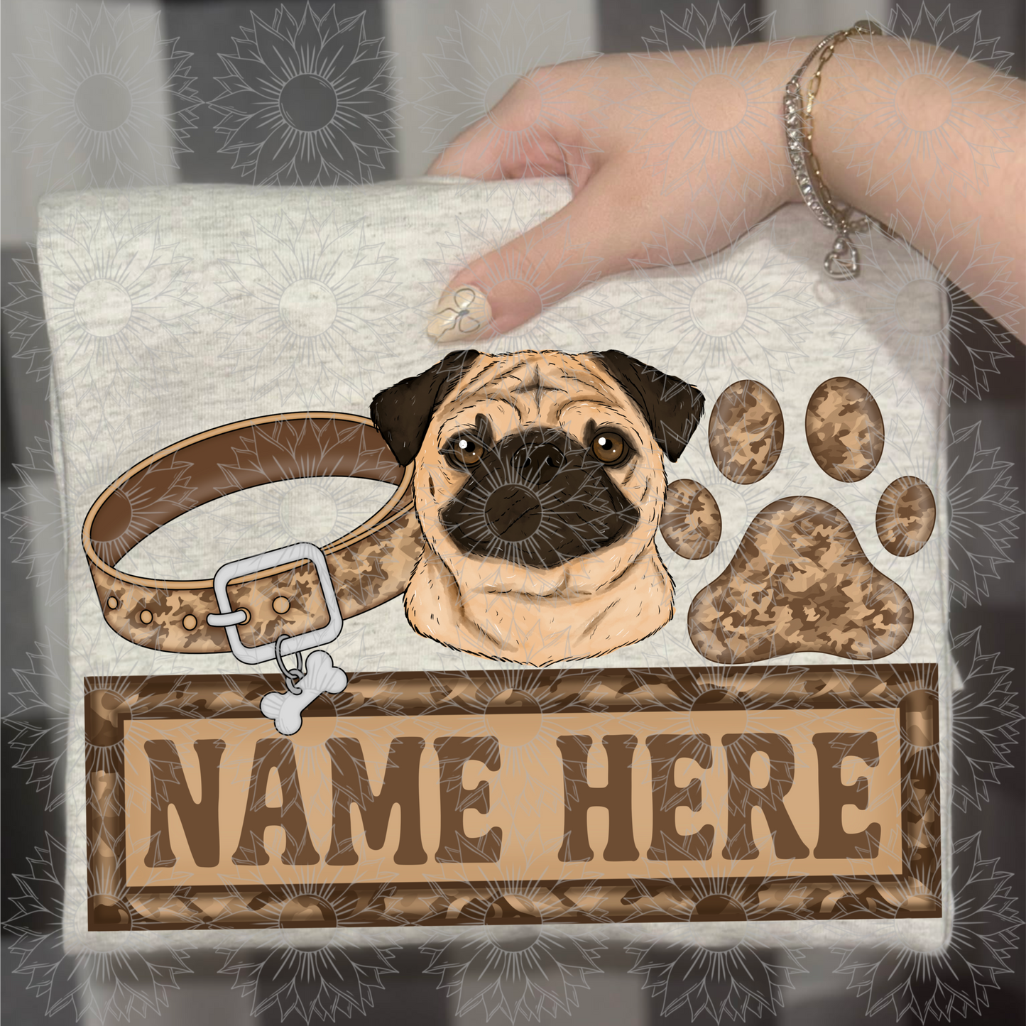 Pug Name Plate Camo