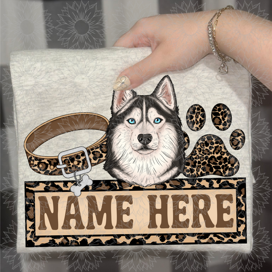 Siberian Husky Name Plate Cheetah