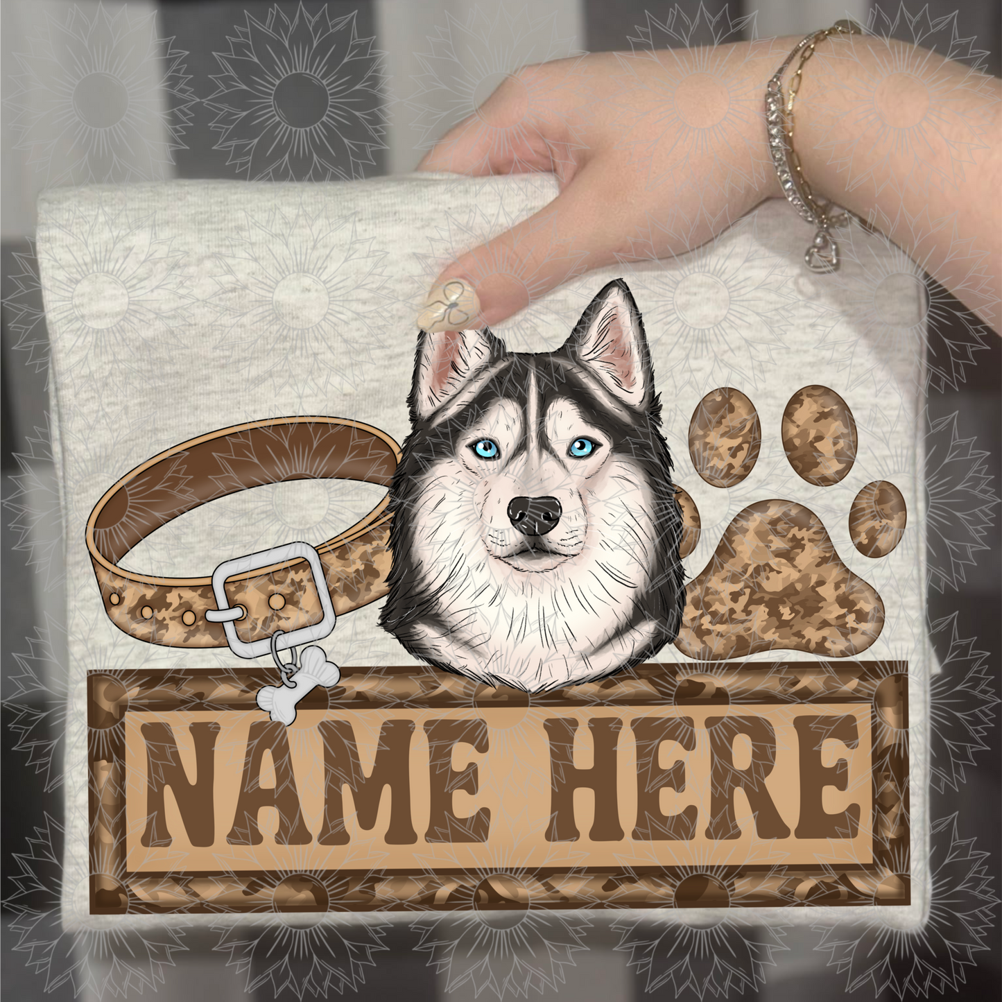 Siberian Husky Name Plate Camo
