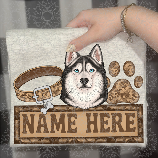 Siberian Husky Name Plate Camo