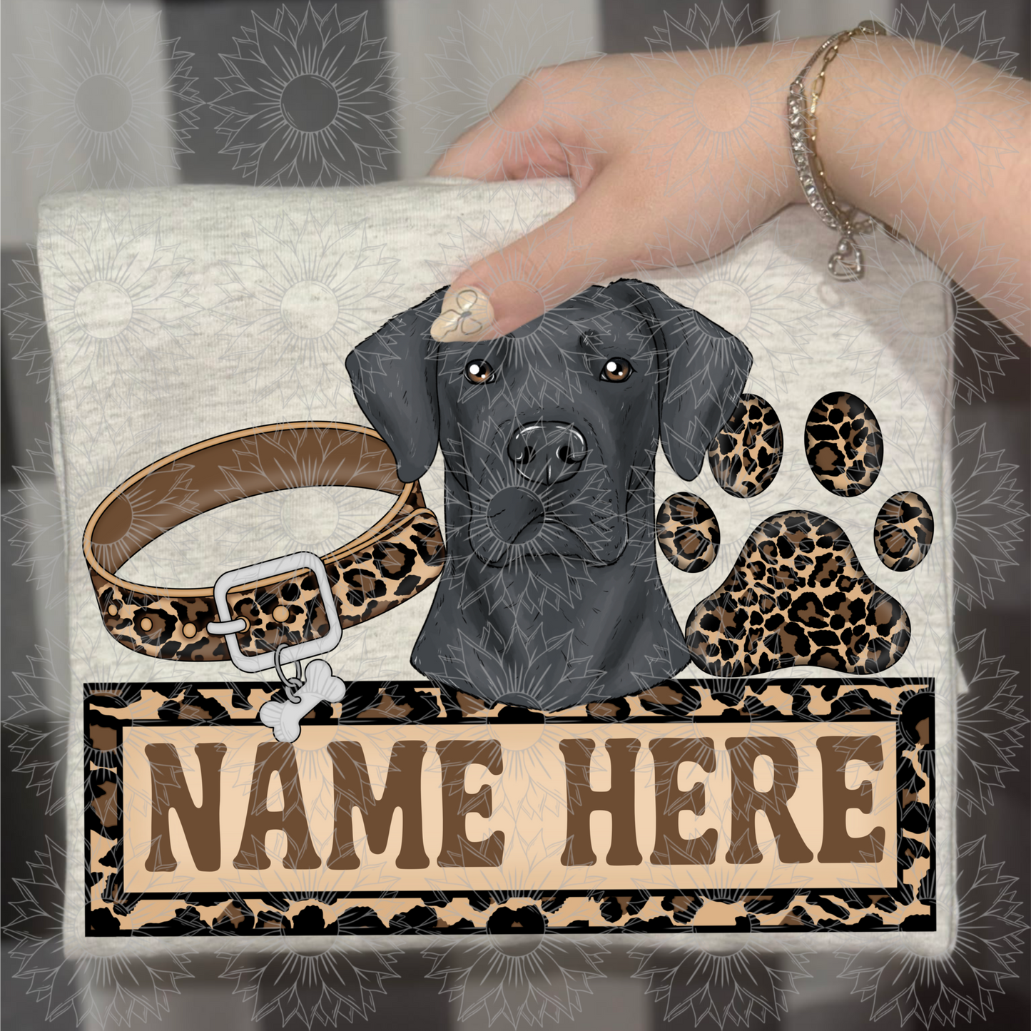 Great Dane Name Plate Cheetah