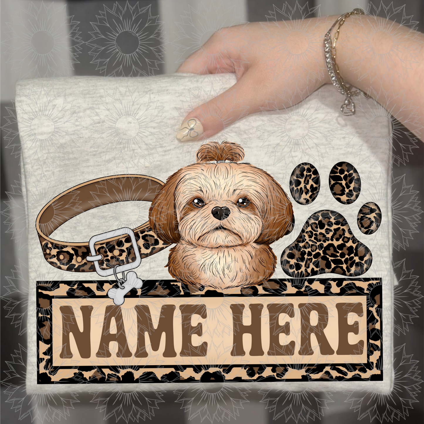 Shih tzu Name Plate Cheetah