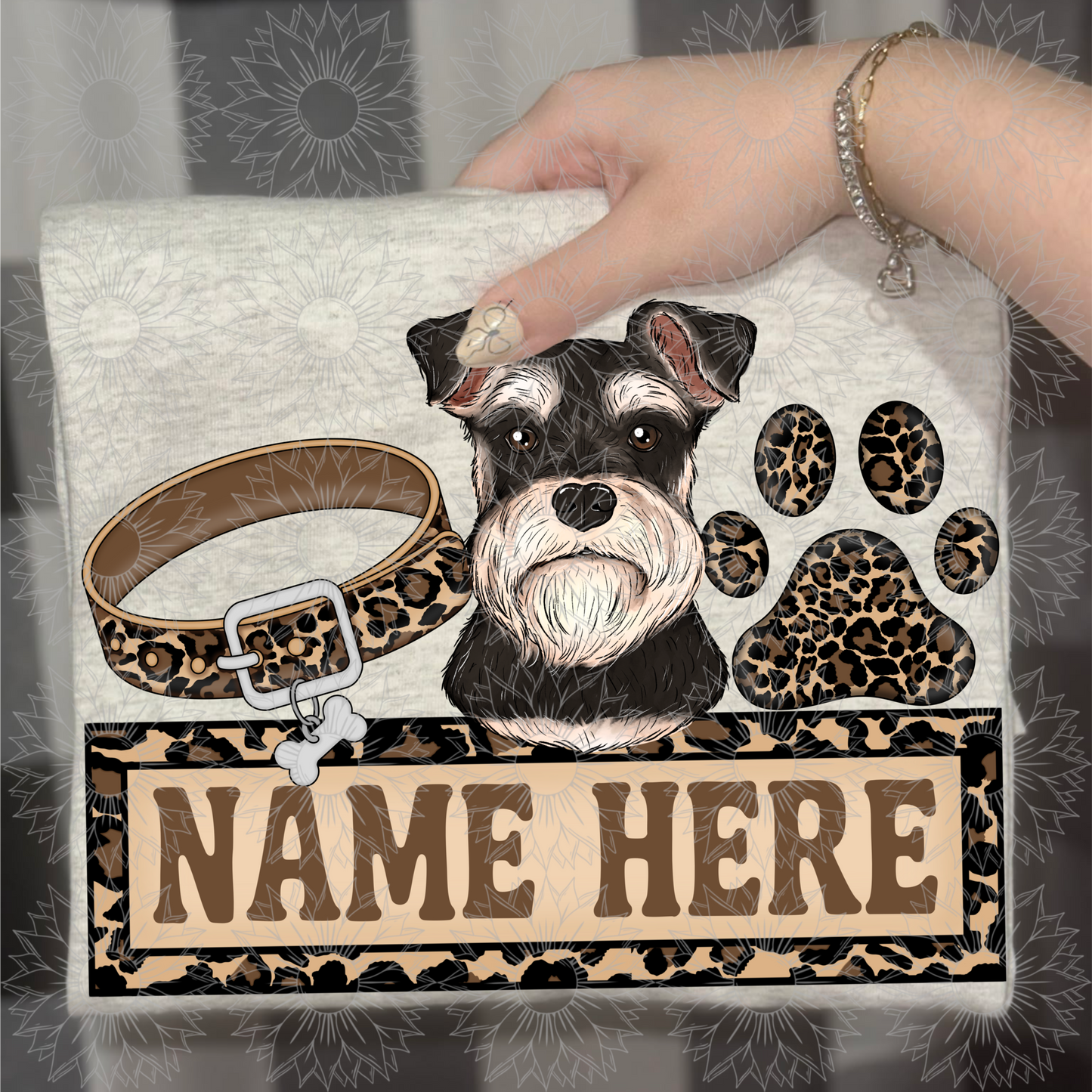 Schnauzer Name Plate Cheetah