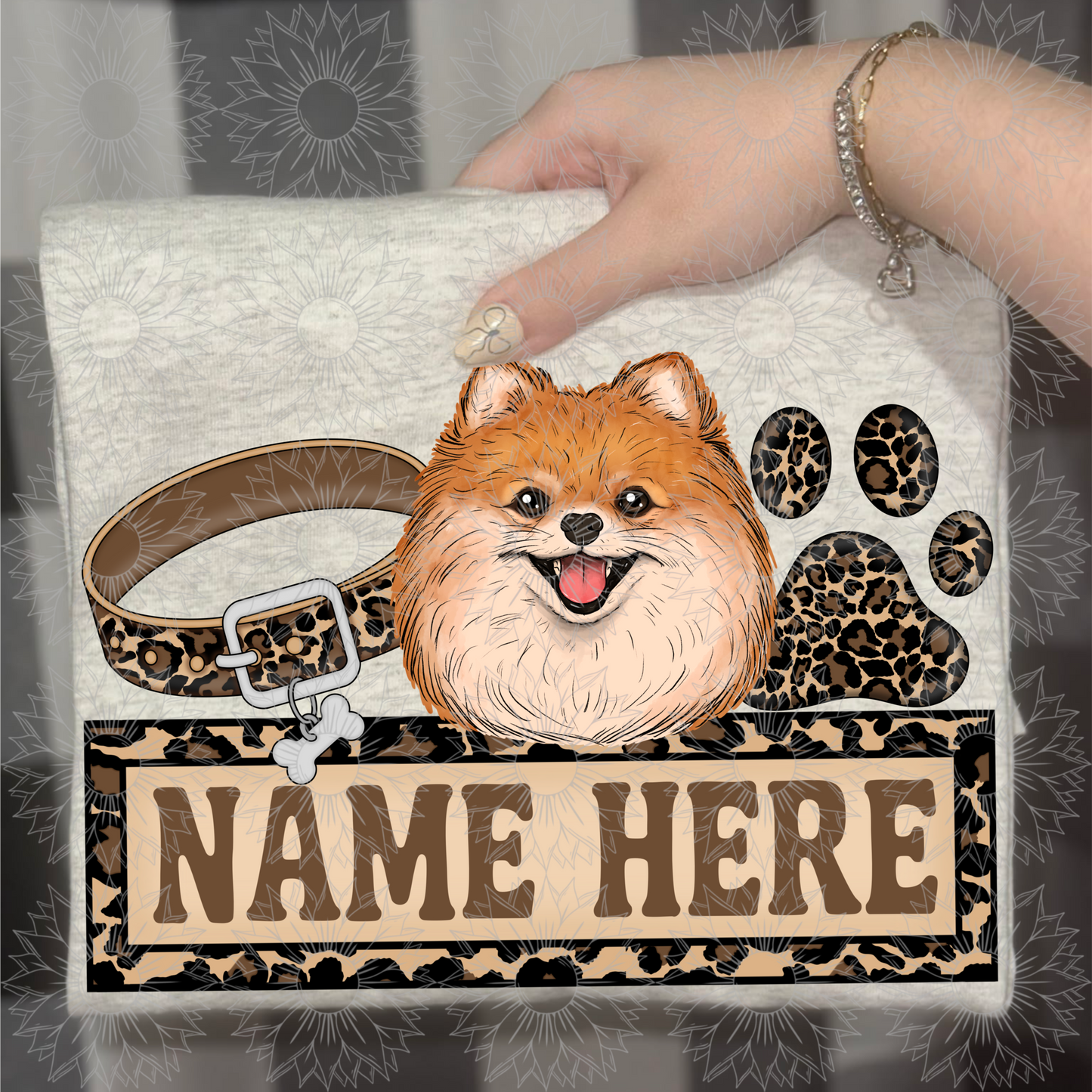 Pomeranian Name Plate Cheetah