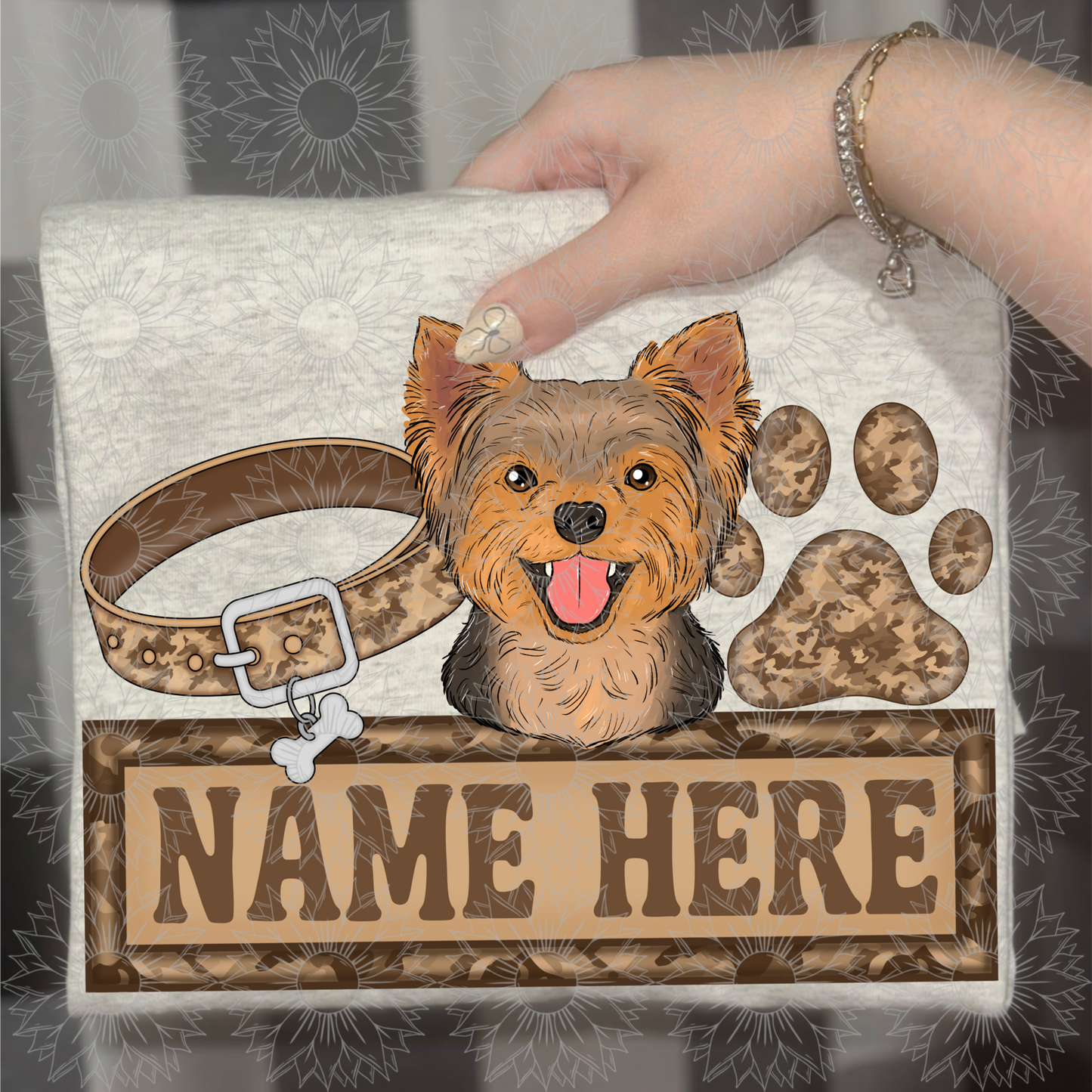 Yorkie Name Plate Camo