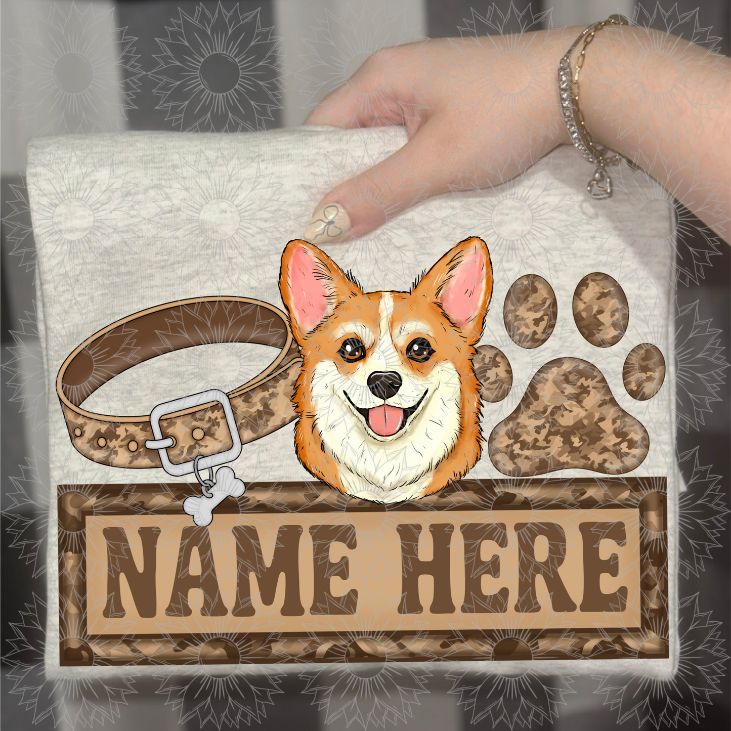 Corgi Name Plate Camo