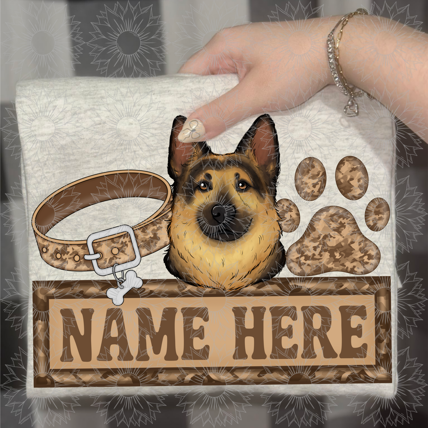German Shepherd Name Plate Camo